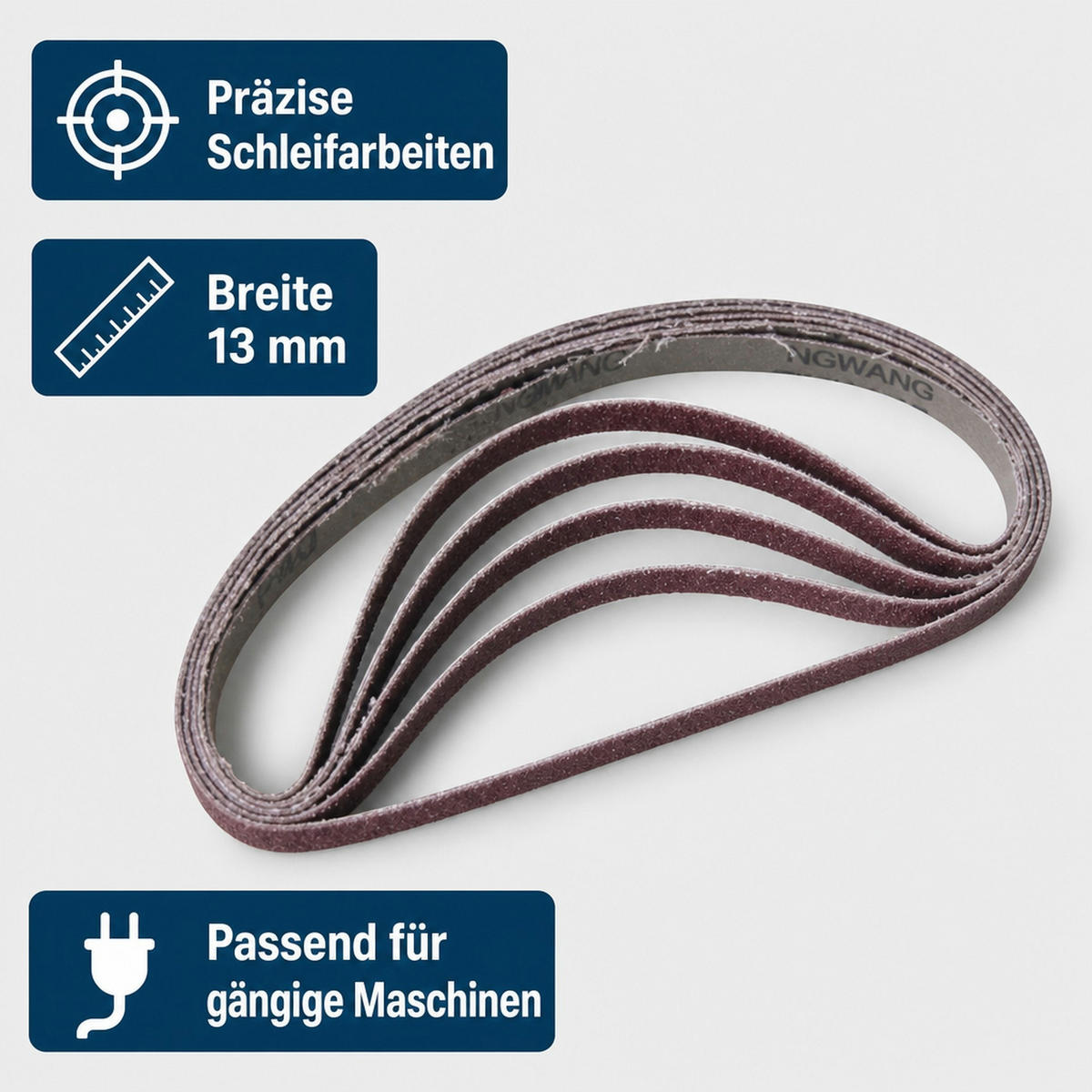 SCHLEIFBÄNDER 13 mm breit - Braun, Metall (45/1.3/1cm) - Westfalia