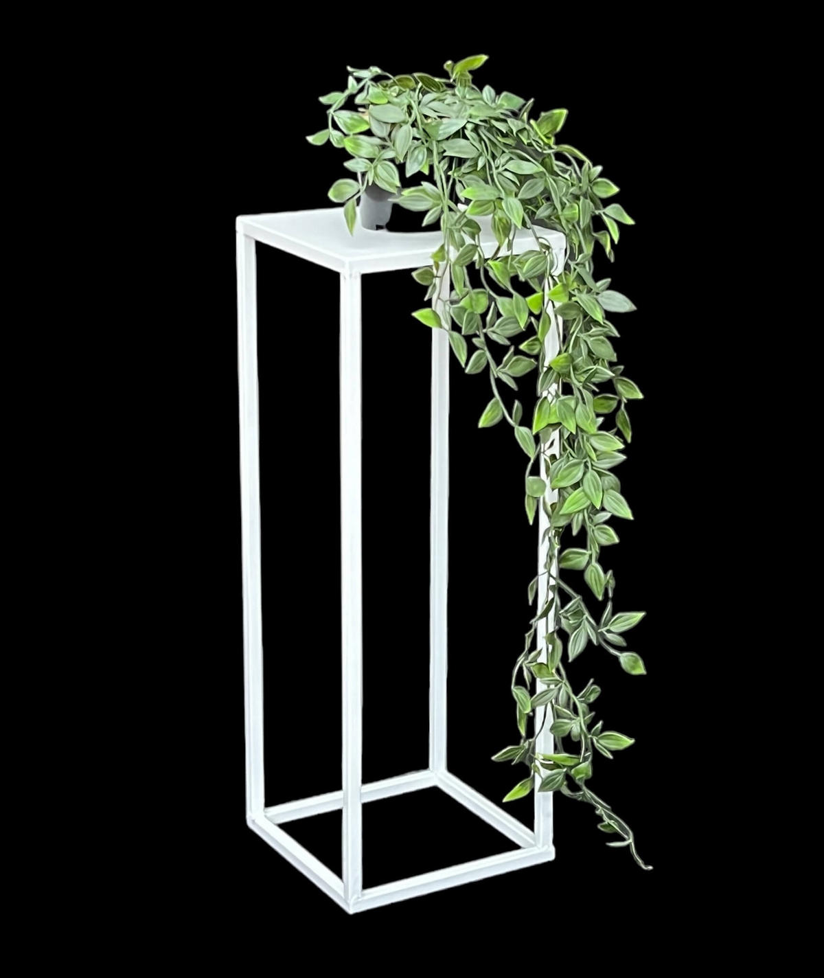 BLUMENHOCKER Metall Weiß Eckig 50 cm - Weiß, Metall (18/50/18cm) - DanDiBo