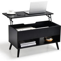 SOFATISCH Schwarz - Schwarz, Holz (40/80/45cm) - COSTWAY