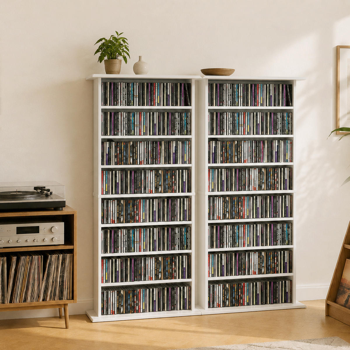 CD-REGAL Weiß 58.0/24.0/126.3cm - Weiß, Holzwerkstoff (24/126.3/58cm)
