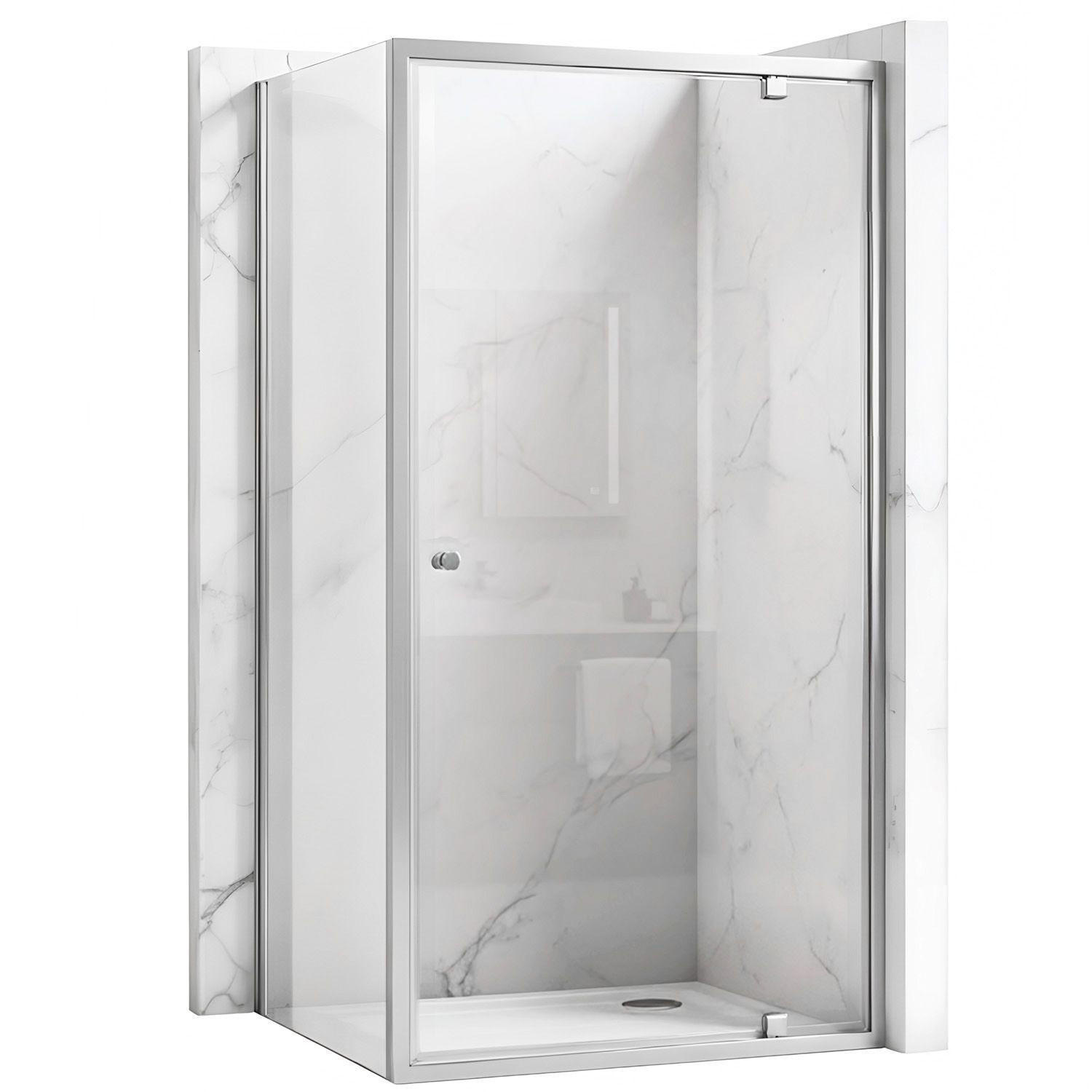 DUSCHKABINE Rea Primo Swing 90x90 Chrome - Chromfarben, Glas (90/90/190cm) - REA