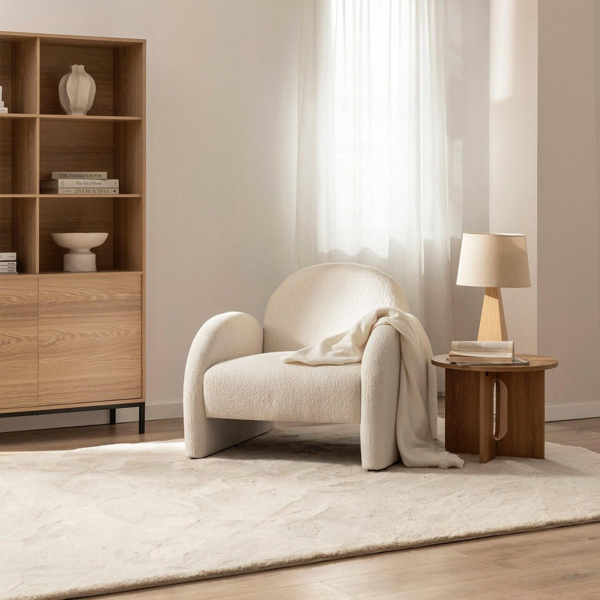 LESESESSEL Liv Beige 83 cm x 81 cm - Beige, Textil (83/81/83cm) - Klast Home