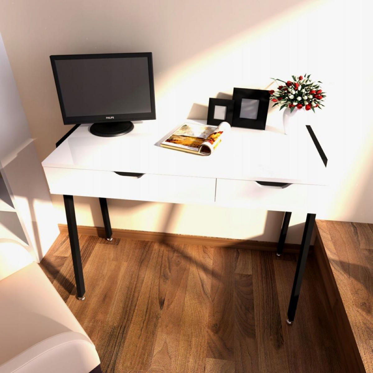 SCHREIBTISCH, weiß 80/40/90 cm - Weiß, Holzwerkstoff (80/40/90cm) - Rebiko