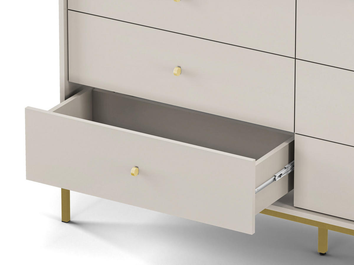 KOMMODE, sandbeige, 154 x 83 x 39 cm - Beige, Holzwerkstoff (154/83/39cm) - 3XE LIVING