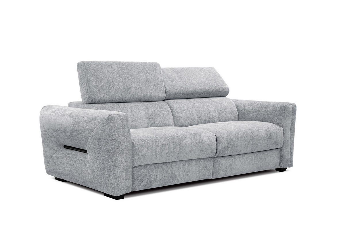 SOFA CALVERA 3-Sitzer mit 1 Relaxfunktion, hellgrau - Hellgrau, Holzwerkstoff/Textil (204/79/106cm) - Courtois Laville