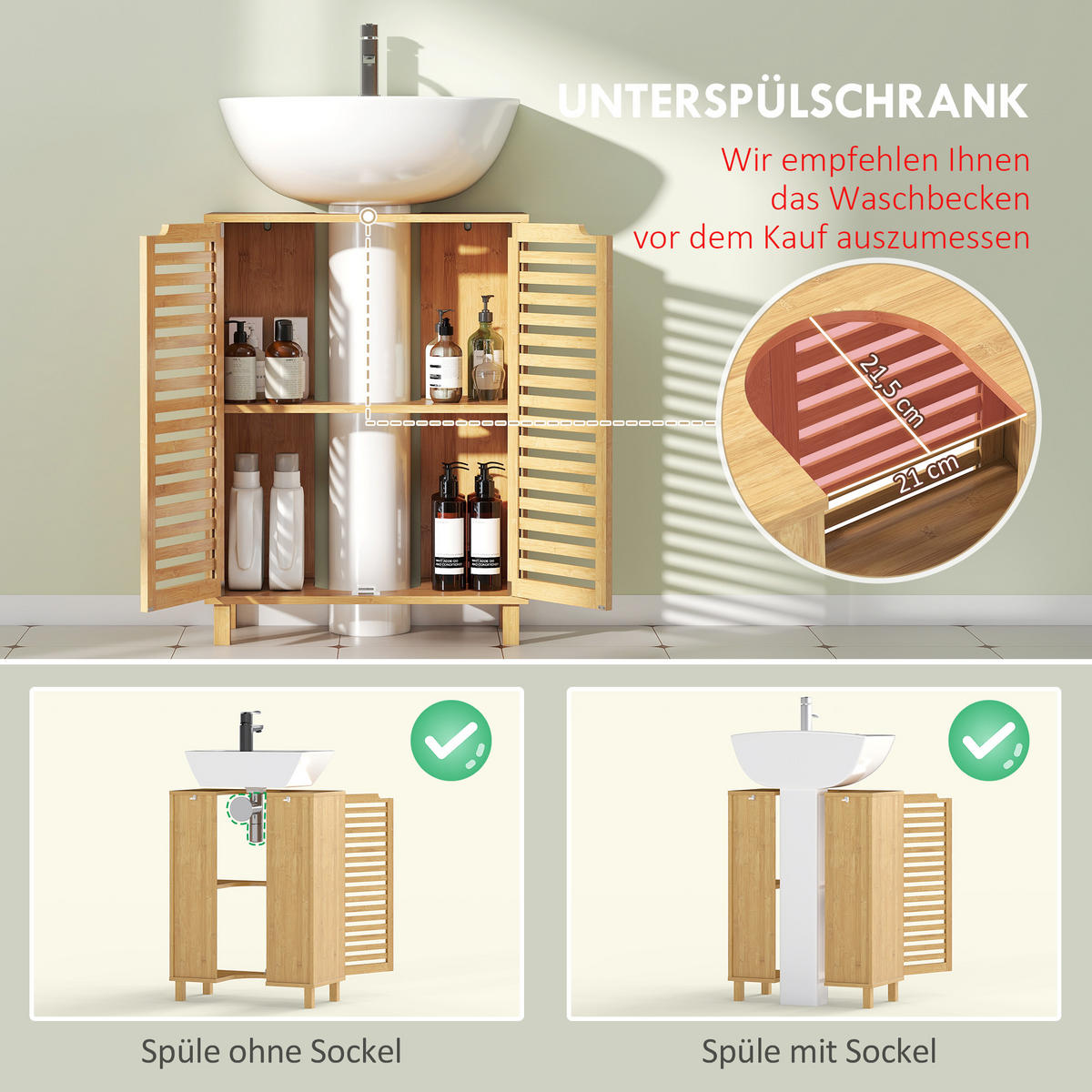 HÄNGESCHRANK Naturholz 1 Stück - Beige, Kunststoff (60/80/30cm) - GiPP