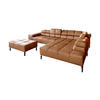 ECKSOFA NELSON Braun Leder Relaxfunktion - Cognac/Dunkelbraun, Leder/Metall (321/216cm) - KAWOLA