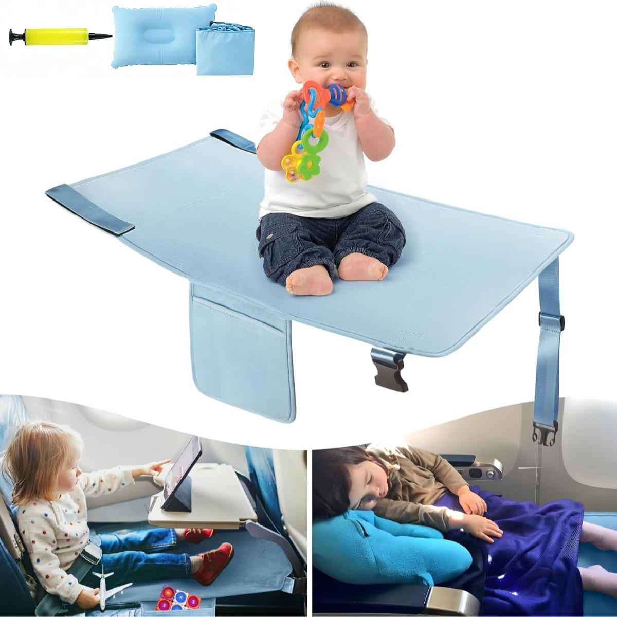 REISEBETT 80/45 cm - Blau, Textil
