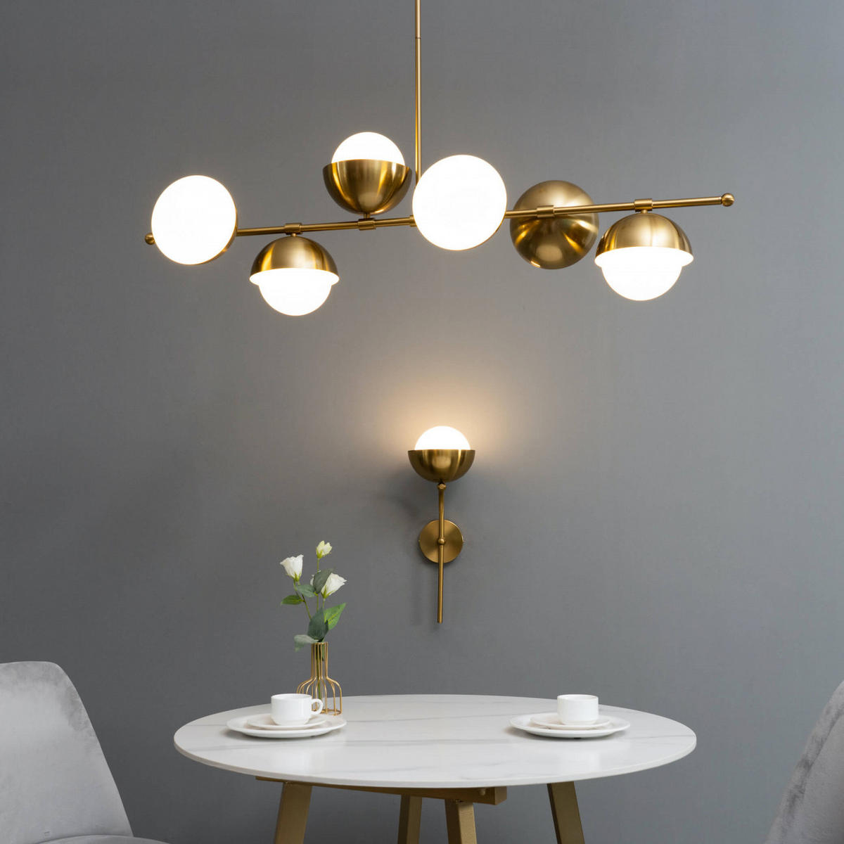 WANDLEUCHTE Vania, Gold / Messing, 55cm - Goldfarben, Glas (18/55/22cm) - KOSILUM