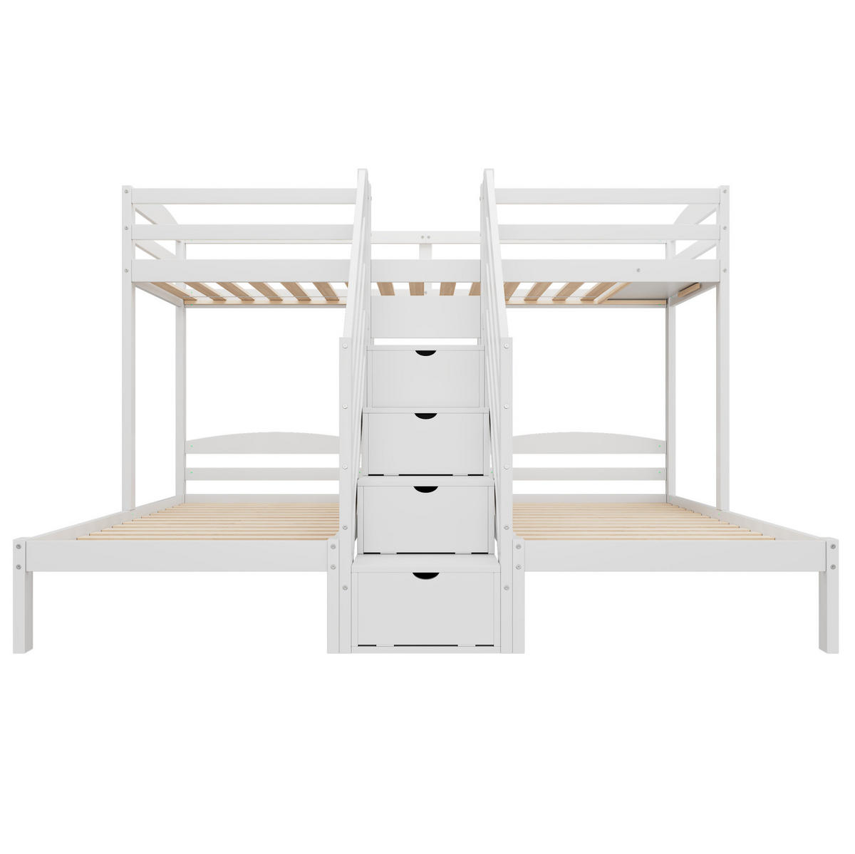 HOCHBETT 90/200 cm aus Kiefernholz mit Stauraum, Weiß - Weiß, Holz (90/200cm) - OKMYHOME