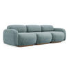 4-SITZER-SOFA Chenille Stoff Blau - Blau/Blaugrau, Holz/Textil (270/73/95cm) - Makamii