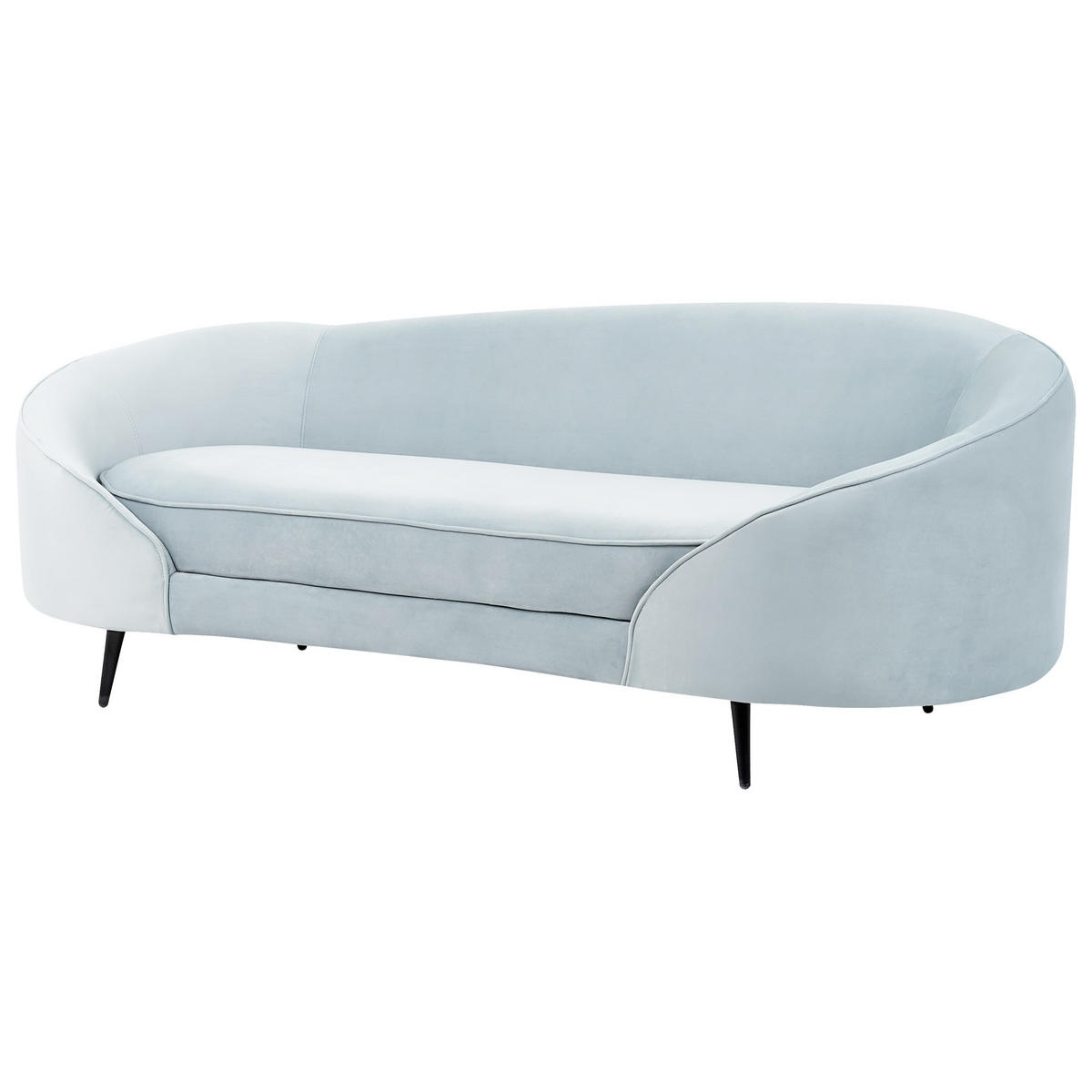 3-SITZER-SOFA Samtstoff Hellblau Savar - Hellblau, Textil (183/69/84cm) - Beliani