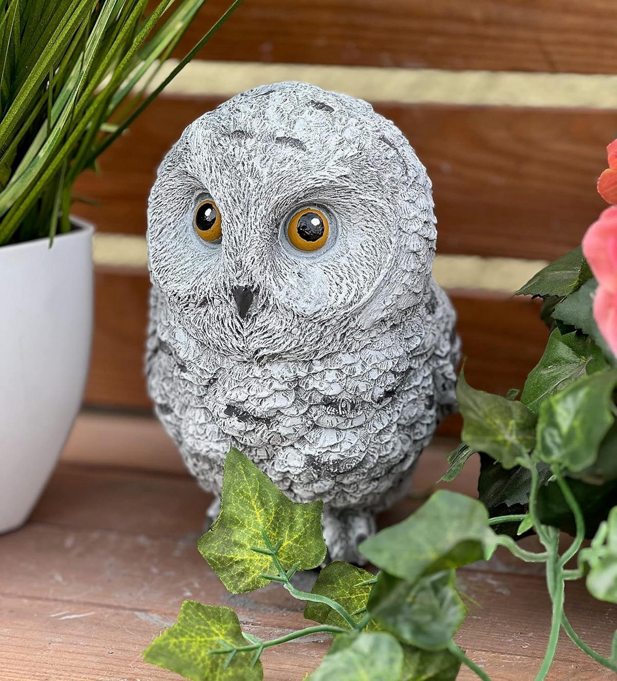 STEINFIGUR Eule Lilibet frostfest Steinguss - Grau, Stein (12/12/17cm) - stoneandstyle