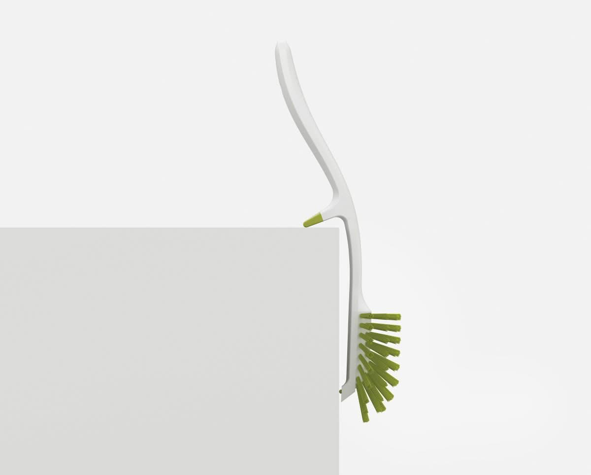 GESCHIRRSPÜLBÜRSTE Spülbürste mit Spülbeckenhalterung - Edge - Grün - Grün, Kunststoff (7/5/29cm) - Joseph Joseph 