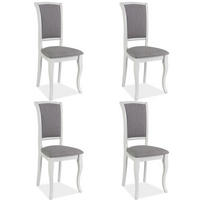ESSZIMMERSTÜHLE Olivia 4-teilig Weiß / Grau - Weiß/Grau, Holz (45/96/42cm) - Feldmann-Wohnen