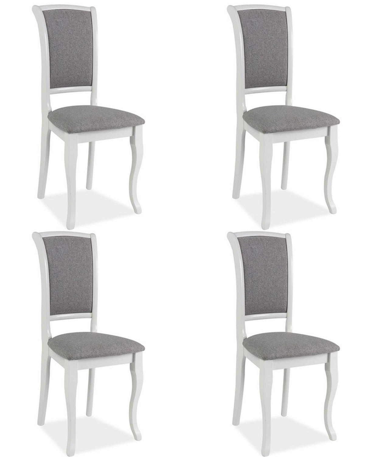 ESSZIMMERSTÜHLE Olivia 4-teilig Weiß / Grau - Weiß/Grau, Holz (45/96/42cm) - Feldmann-Wohnen