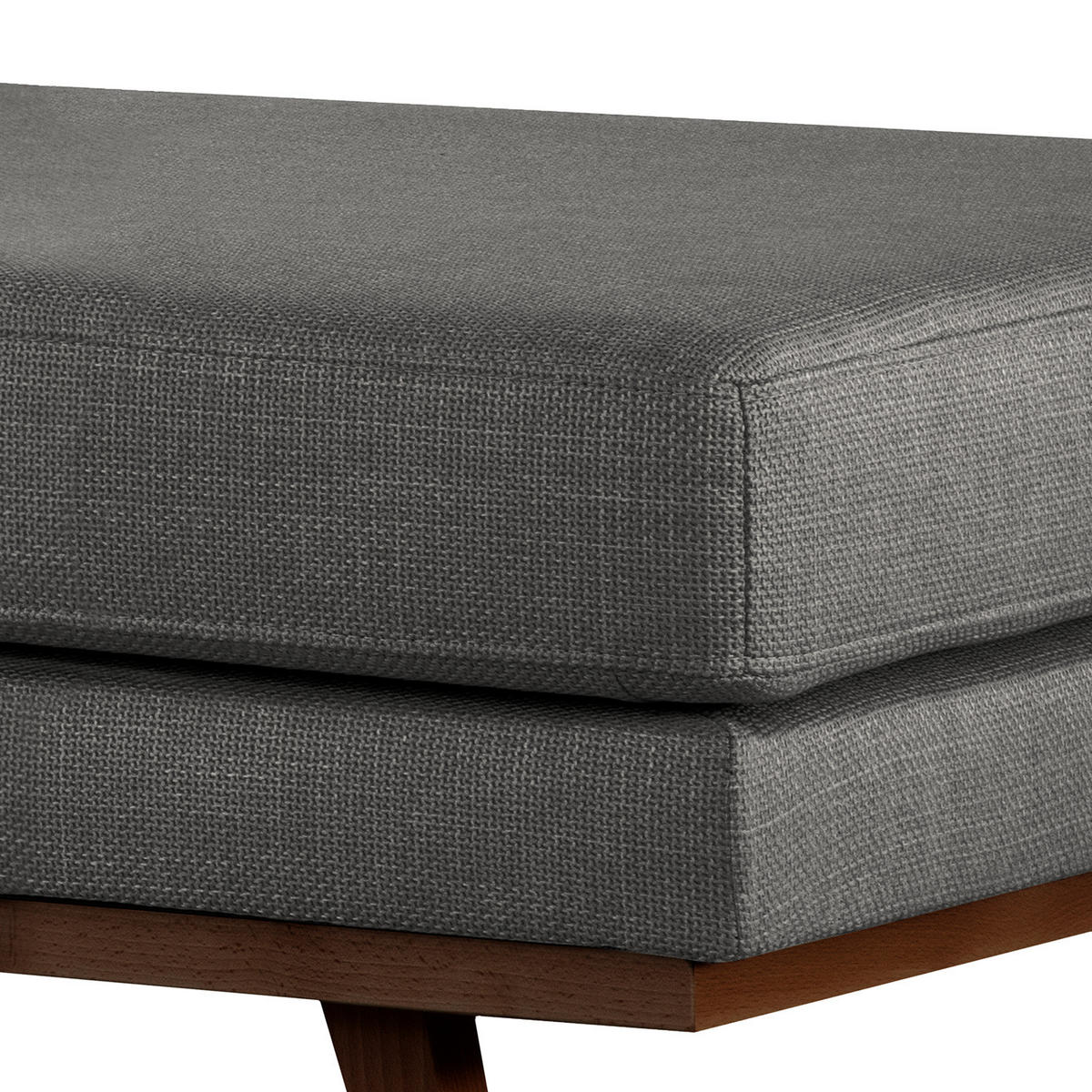 POLSTERHOCKER - Dunkelgrau/Buchefarben, Buchenholz/Textil (85/43/60cm) - home24