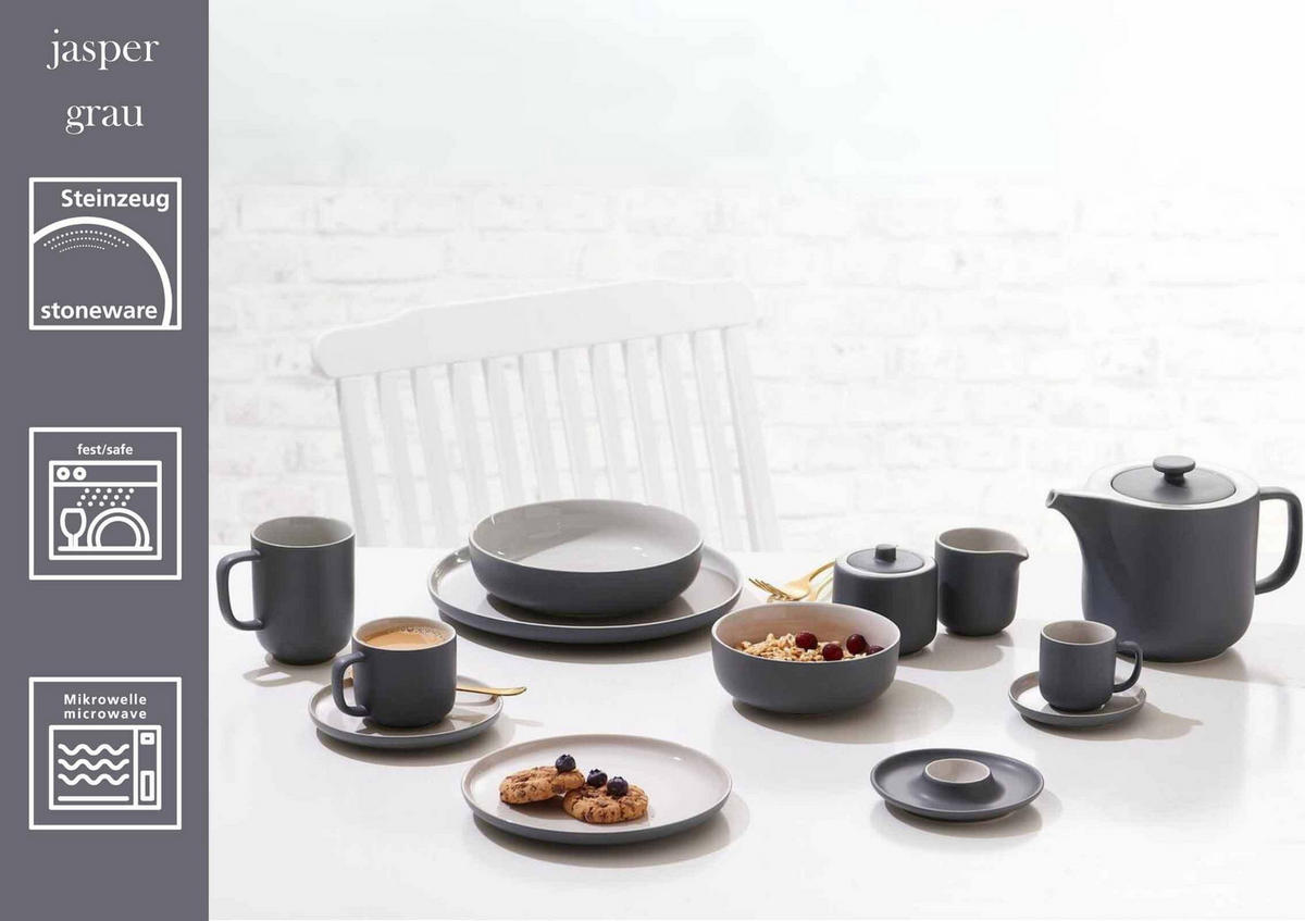 BASIC-SET Jasper Grau 12er Set - Grau, Keramik (1/1/1cm) - Ritzenhoff Breker