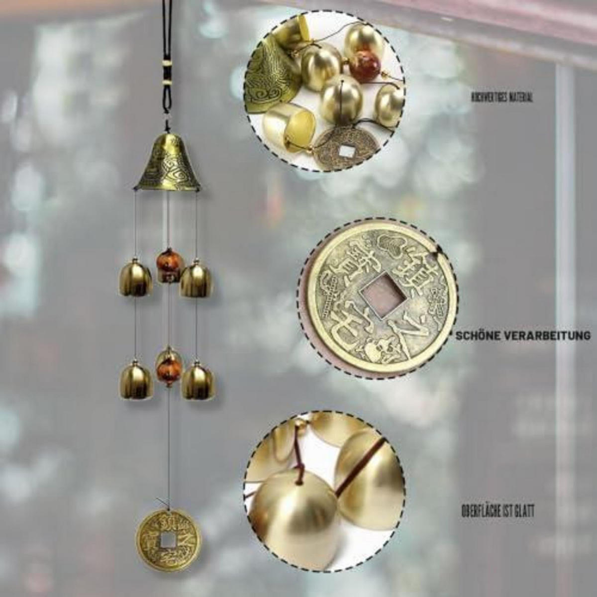 WINDSPIEL Metall 46 cm - Bronzefarben, Metall (50/10/10cm)