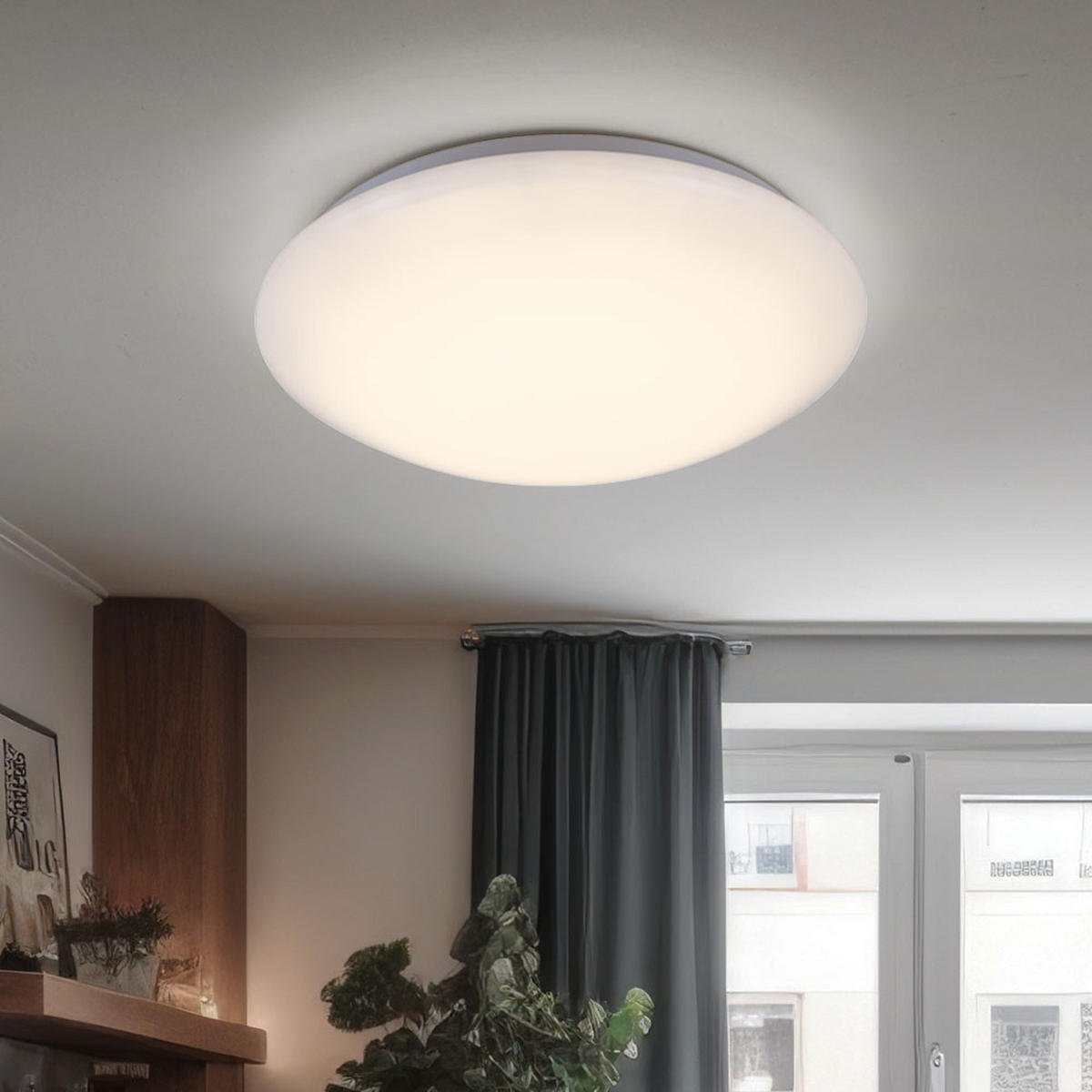 LED DECKENLEUCHTE Deborah Metall Weiß - Weiß, Metall (34.5/34.5/9cm) - Globo Lighting