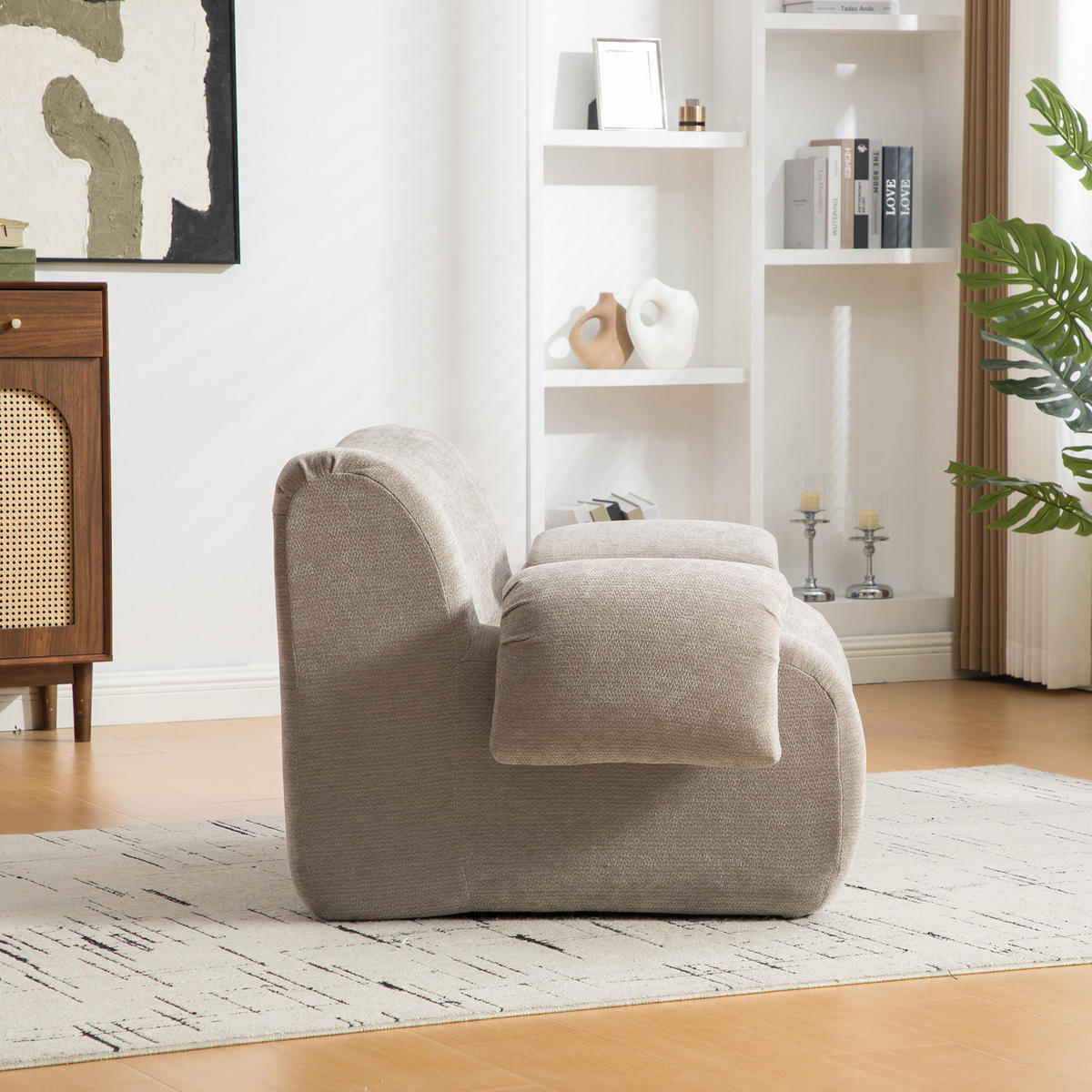 SOFA Chenille Grau ohne Montage - Grau, Textil (120/73.5/92.5cm) - WISHDOR