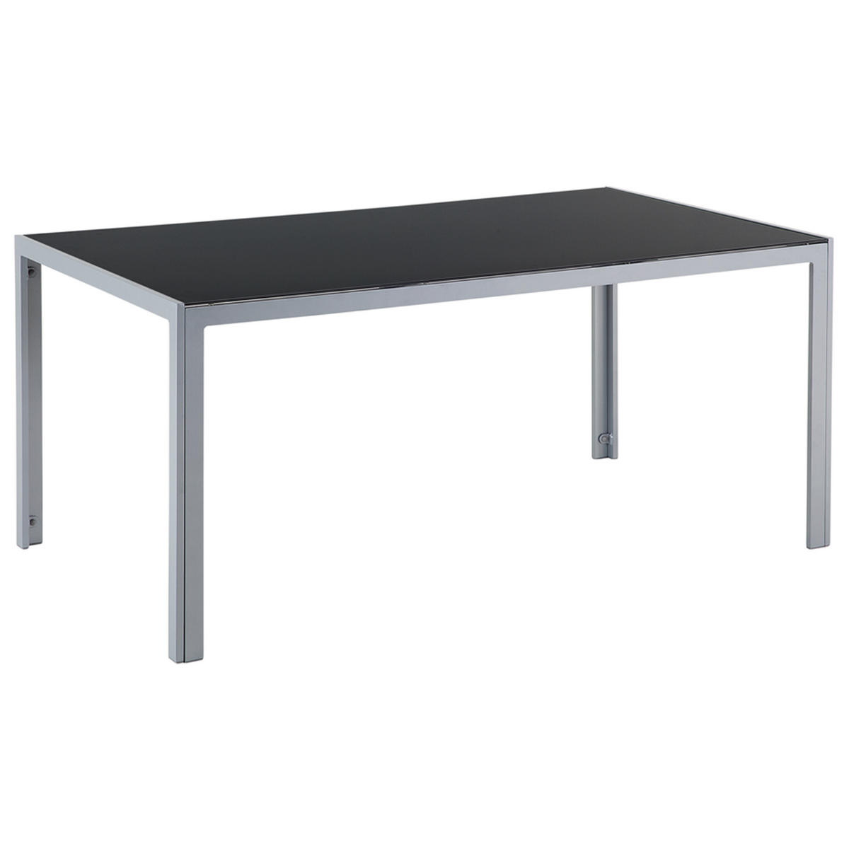 GARTENTISCH Glas schwarz 160/90 cm Catania - Schwarz, Metall (160/91/71cm) - Beliani