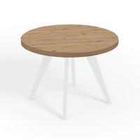 ESSTISCH LORA, Durchmesser: 100 / 200 cm Eiche Artisan / Weiß - Eiche Artisan/Weiß, Holz (100/200/76cm) - Dekori_Interiors