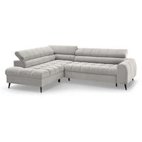 ECKSCHLAFSOFA Vinni Cappuccino, Chenille-Stoff, links - Cappuccino, Textil (265/205cm) - Beautysofa