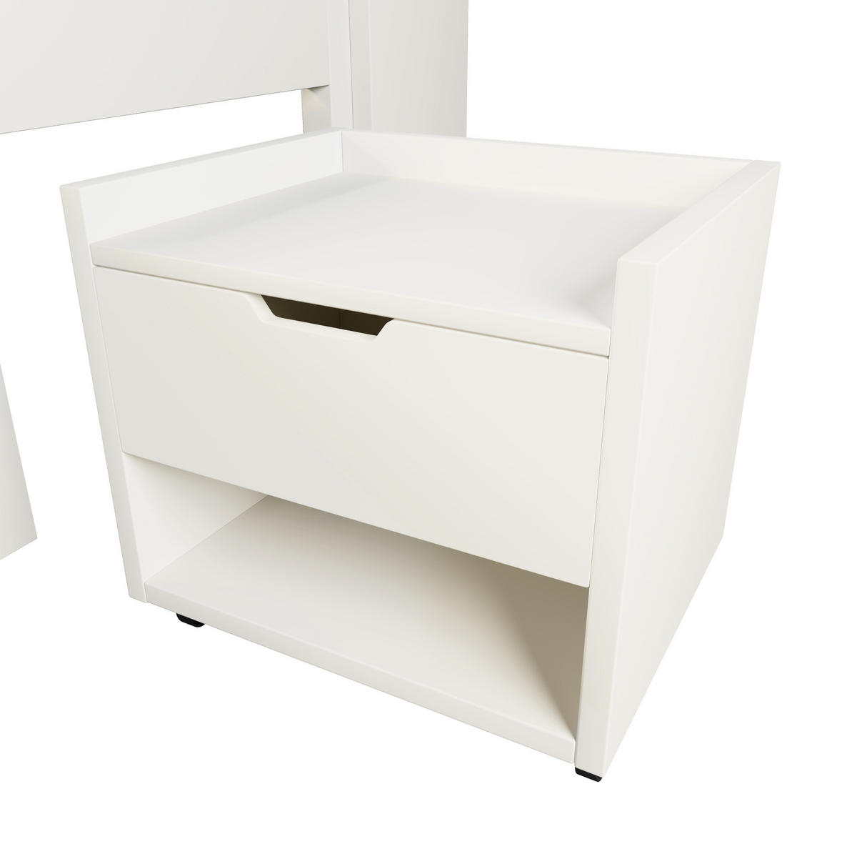 POLSTERBETT 90x200 cm in Weiß mit LED-Beleuchtung & Ladestation - Weiß, Holzwerkstoff (90/200cm) - Modfu