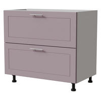SCHUBLADENUNTERSCHRANK Bari D2/90 Weiß / RAL 4009 pastellviolett 90 / 50 / 82cm REJS Vollauszug - Violett/Weiß, Holz/Holzwerkstoff (90/82/50cm) - Feldmann-Wohnen