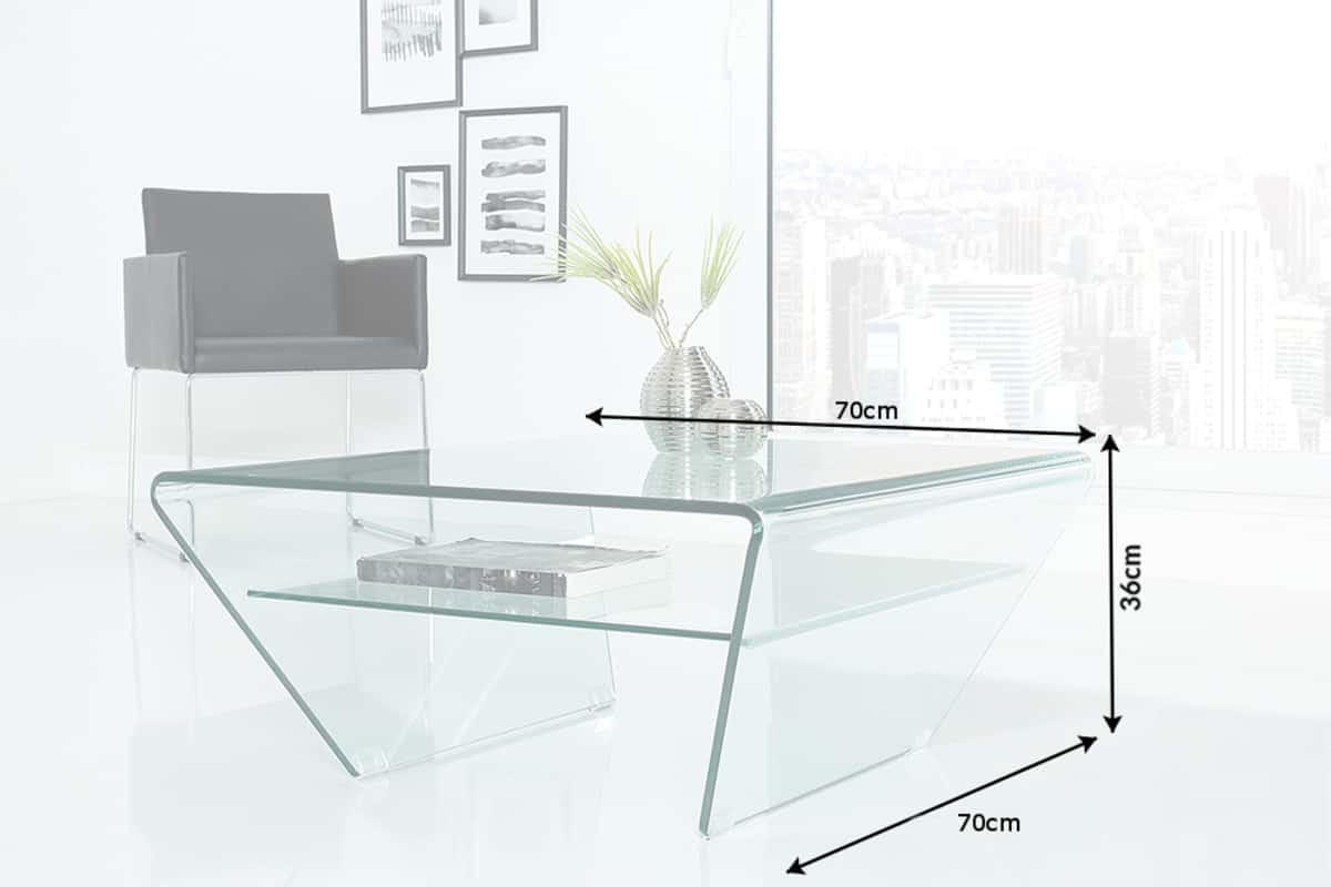 COUCHTISCH FANTOME rechteckig Transparent 70cm - Transparent, Glas (70/70/36cm) - riess-ambiente