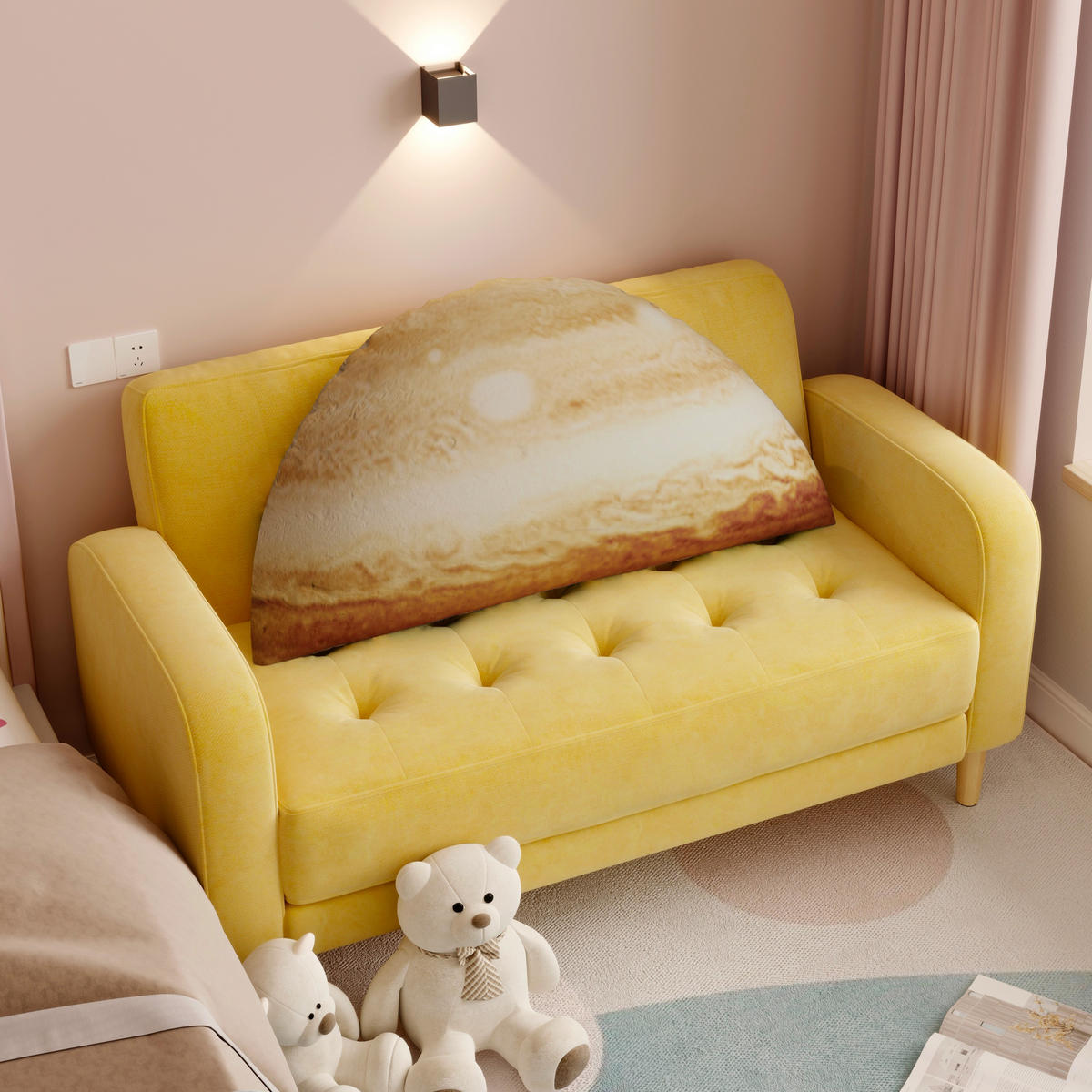 RÜCKENKISSEN passend für Kinderbetten Jupiter 100cm - Gelb, Textil (10/100cm) - Vercart