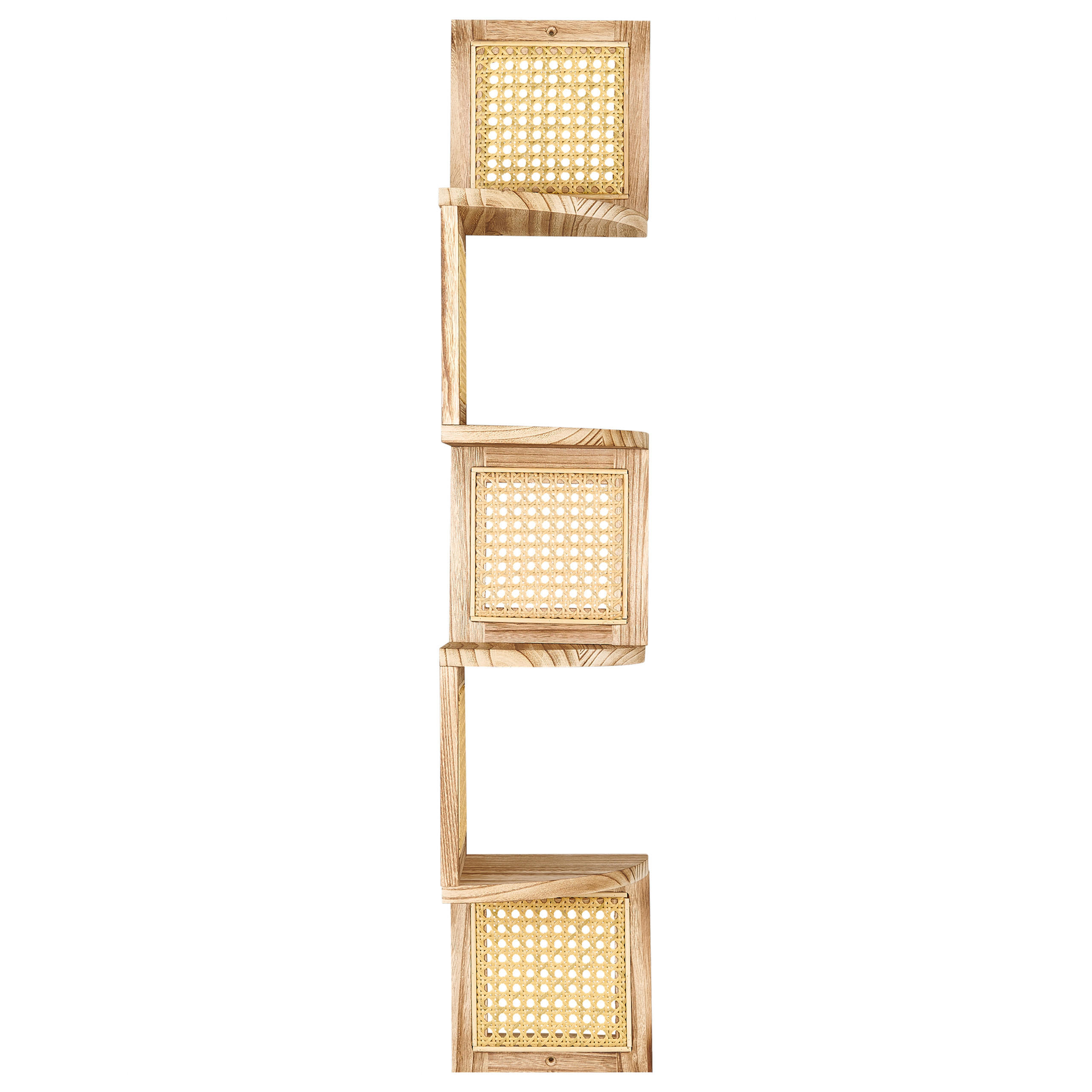 REGAL mit 4 Ebenen Hellbraun Alder - Hellbraun, Holz (19/101/19cm) - Beliani