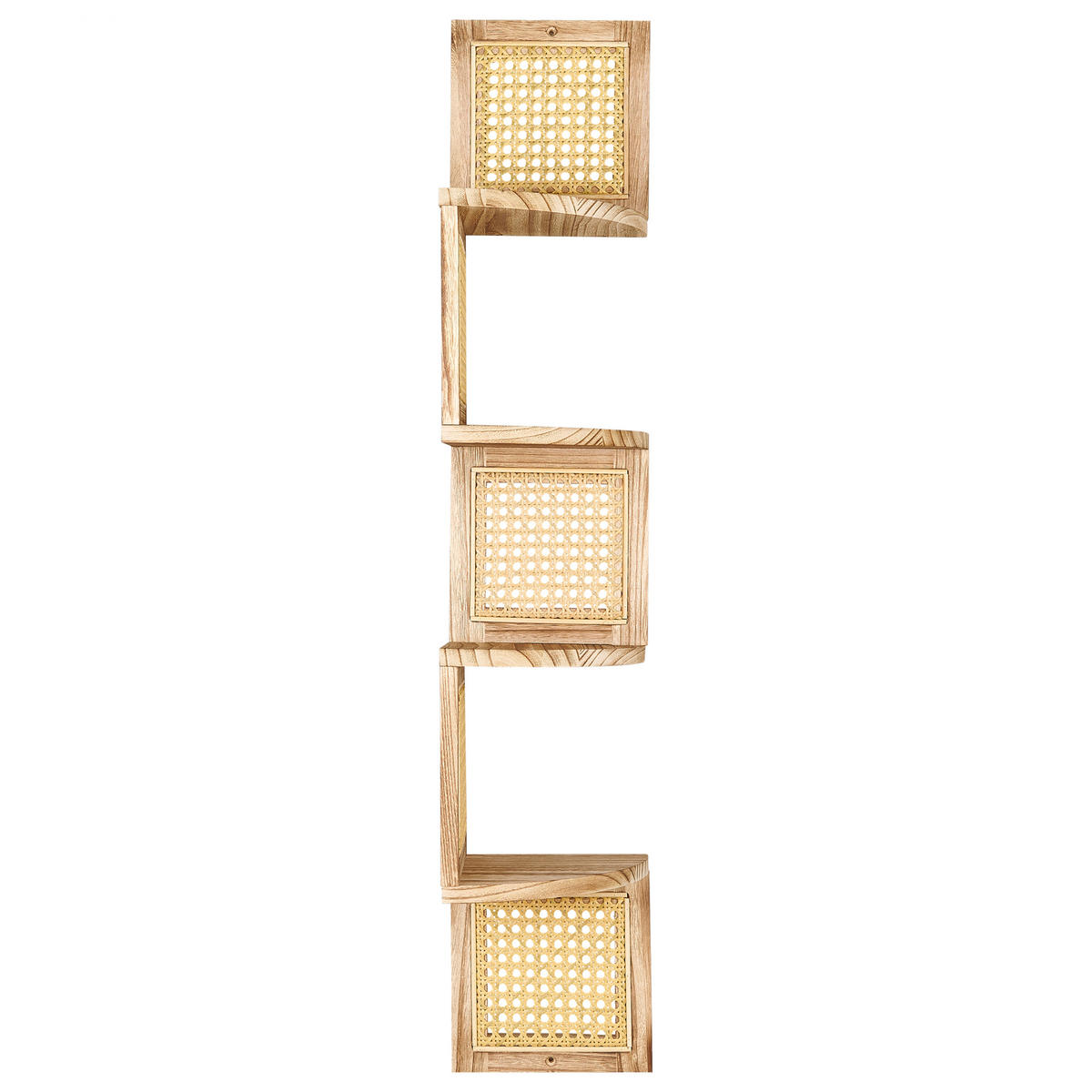 REGAL mit 4 Ebenen Hellbraun Alder - Hellbraun, Holz (19/101/19cm) - Beliani