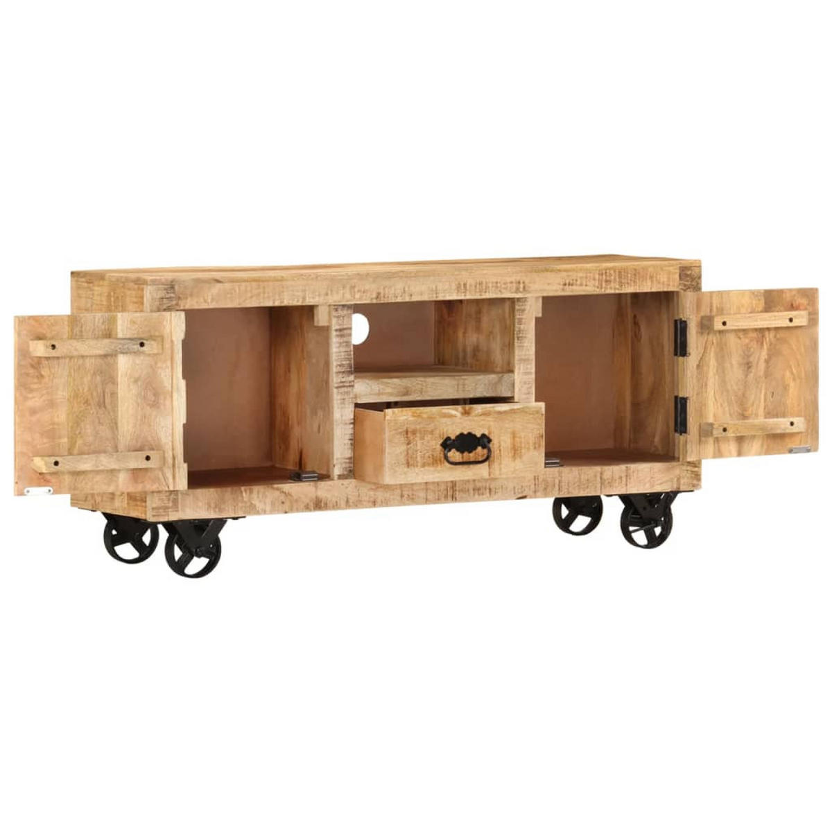 TV-SCHRANK Raues Mangoholz 110/30/50 Cm - Braun, Holz (30/50/110cm) - vidaXL