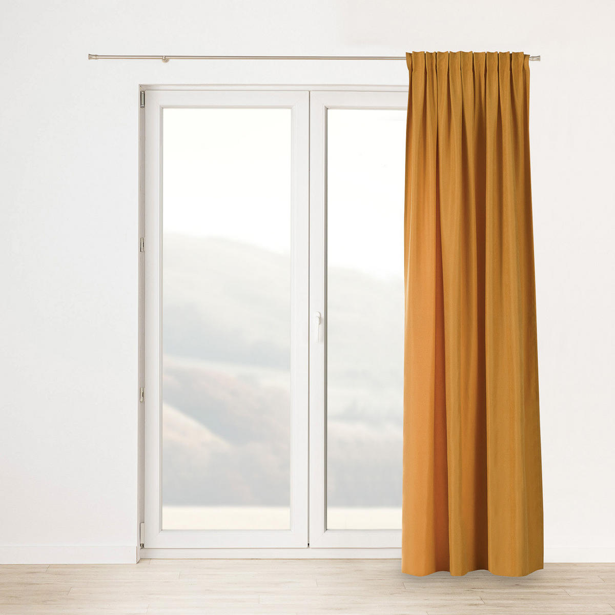 FERTIGVORHANG mit Schlaufenband honiggelb 140 x 280 cm - Gelb, Textil (140/280/1cm) - Dekoria