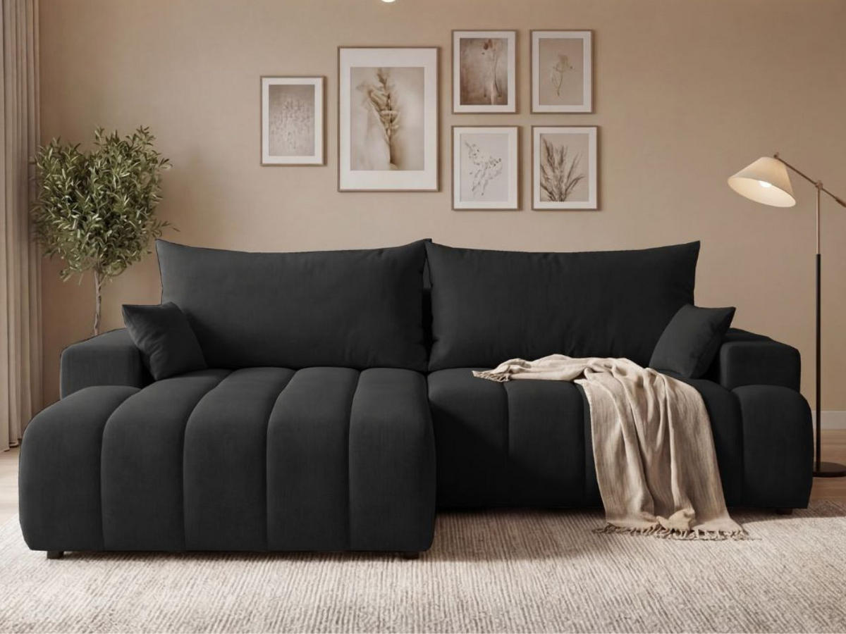 ECKSOFA Caleo Schwarz Links - Schwarz, Holz/Textil (270/170cm) - Graingold