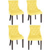 WOHNZIMMERSTUHL 4er Set Samt gelb - Gelb, Holz/Textil (55/92/58cm) - CLP