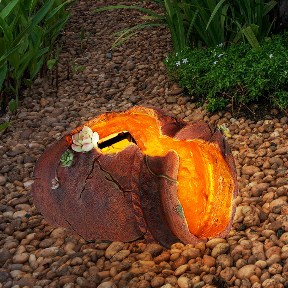 LED AUSSENLEUCHTE Blumentopf Braun - Braun, Kunststoff (27/20.3/20cm) - Globo Lighting