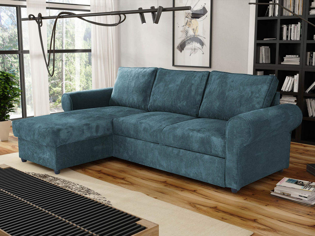 COLTAR Monaco Reiat - turcoaz/negru, material textil/lemn (246/155cm) - MIRJAN24