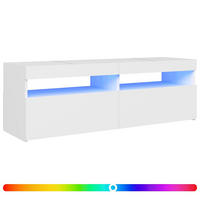TV-SCHRANK Mit Led-Leuchten Weiss 120/35/40 Cm - Weiß, Holzwerkstoff (34/40/70cm) - vidaXL