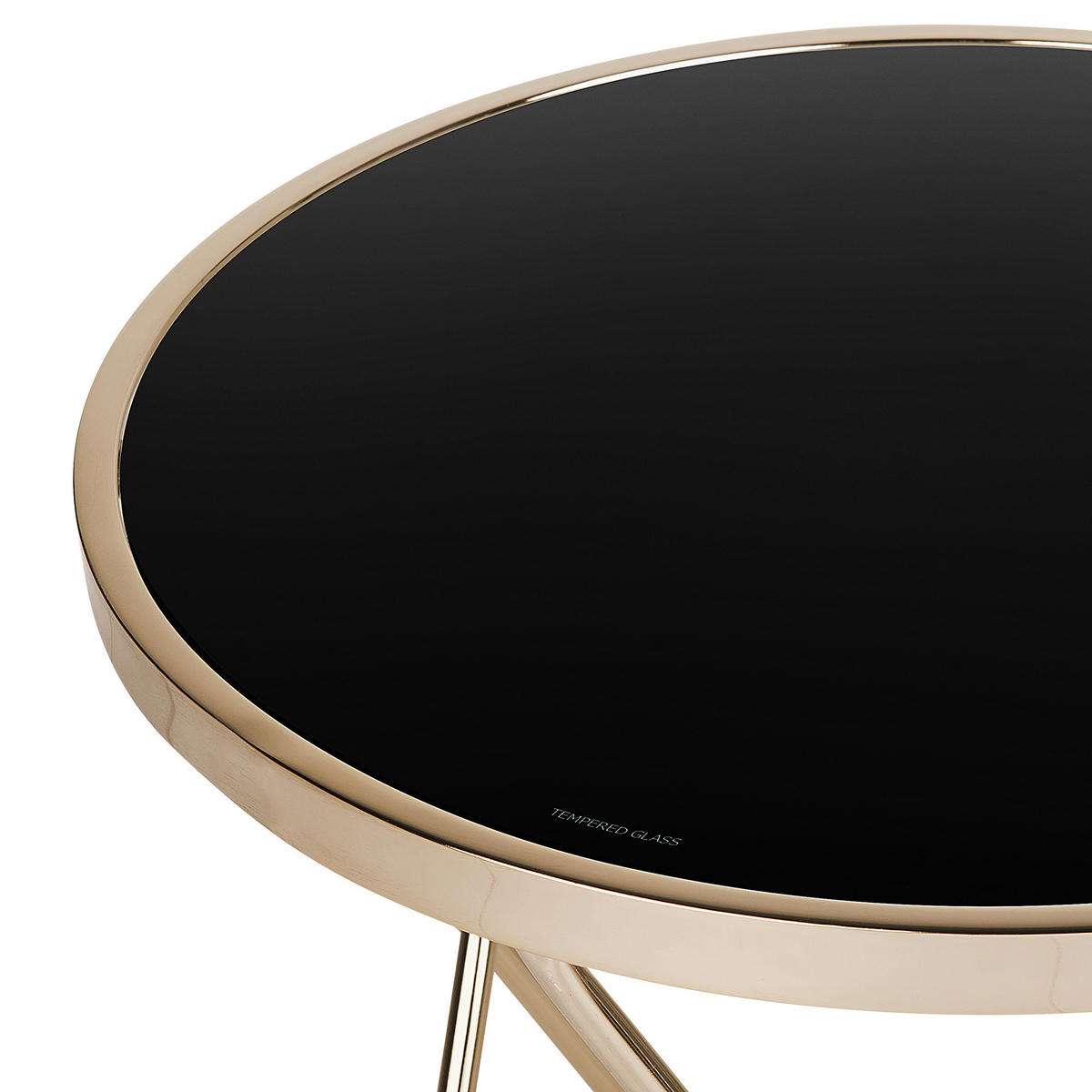 BEISTELLTISCH schwarz/gold 50 cm MERIDIAN Meridian - Goldfarben/Schwarz, Glas (50/50/55cm) - Beliani