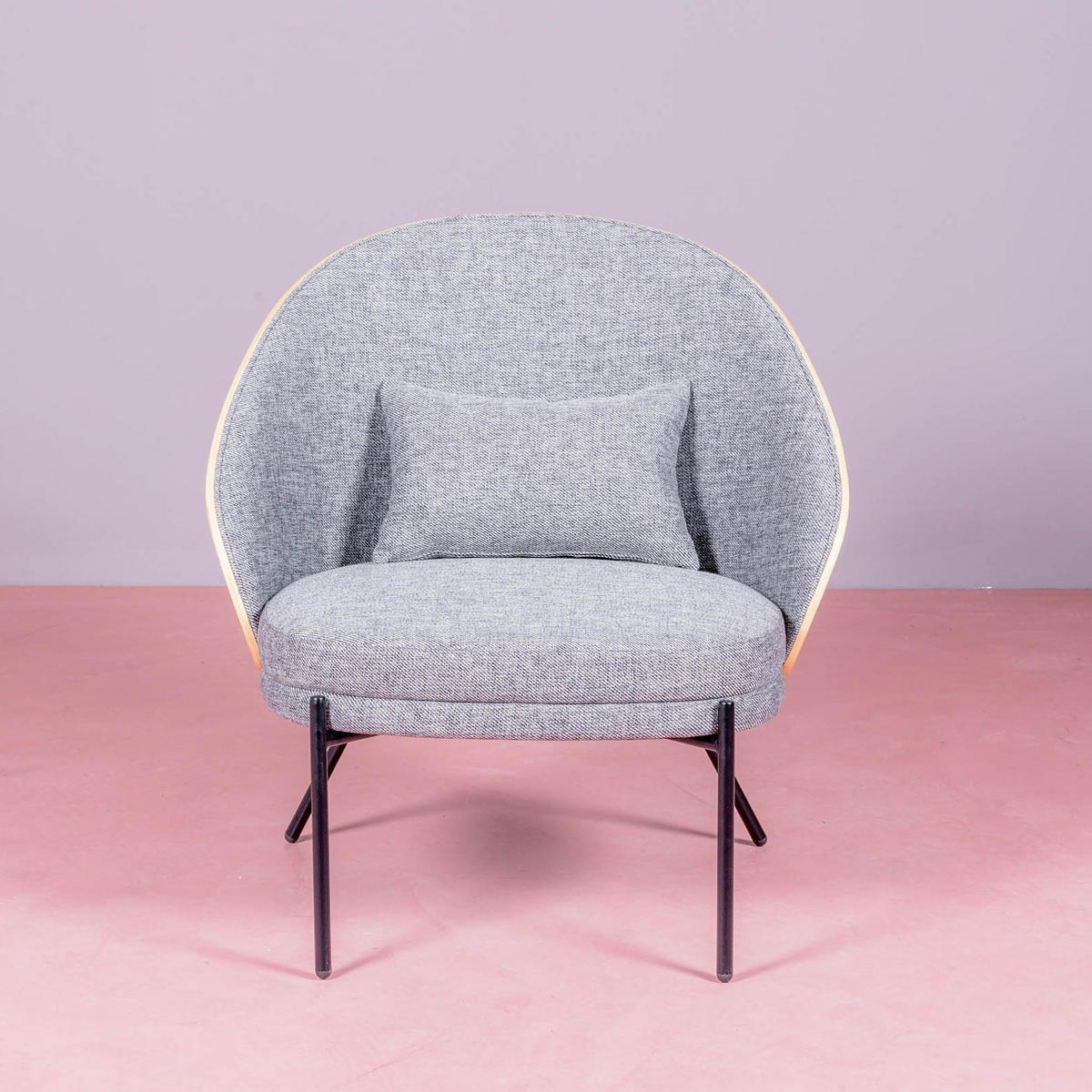 SESSEL Baumwolle Grau - Grau, Holz (78/81/59cm) - Nest Dream