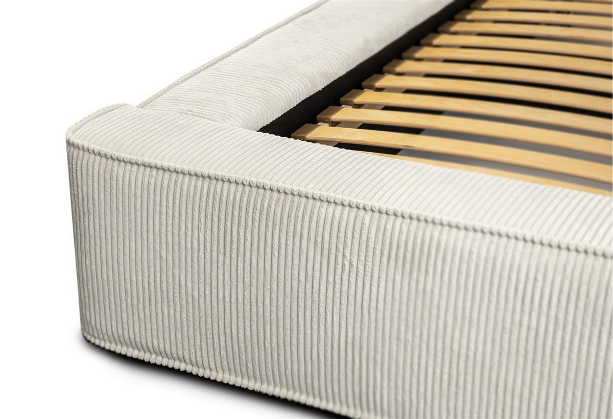 POLSTERBETT Modesto Stoff Lincoln - Creme, Holzwerkstoff/Textil (160/200cm) - Fun Möbel
