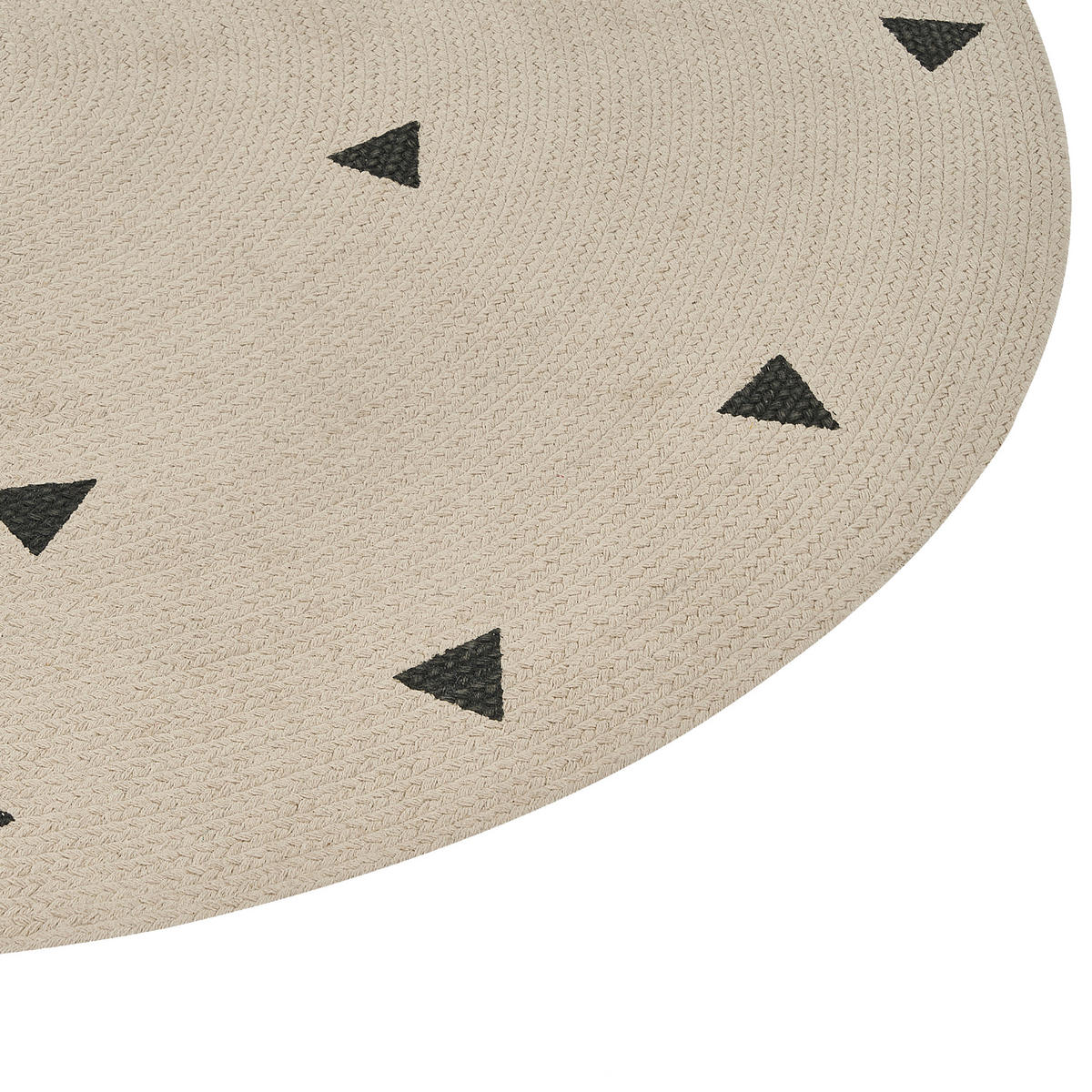 KURZFLOR-TEPPICH Beige 140 cm Durg - Beige/Schwarz, Textil (140/140cm) - Beliani