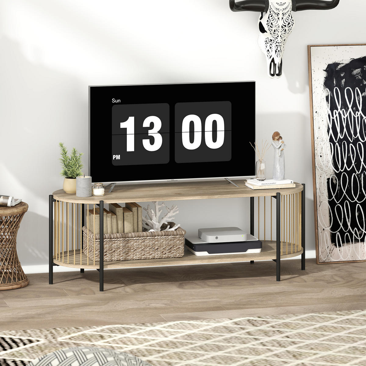 TV-MÖBEL Braun 1 Stück - Braun, Holzwerkstoff (124/41/43.5cm) - GiPP