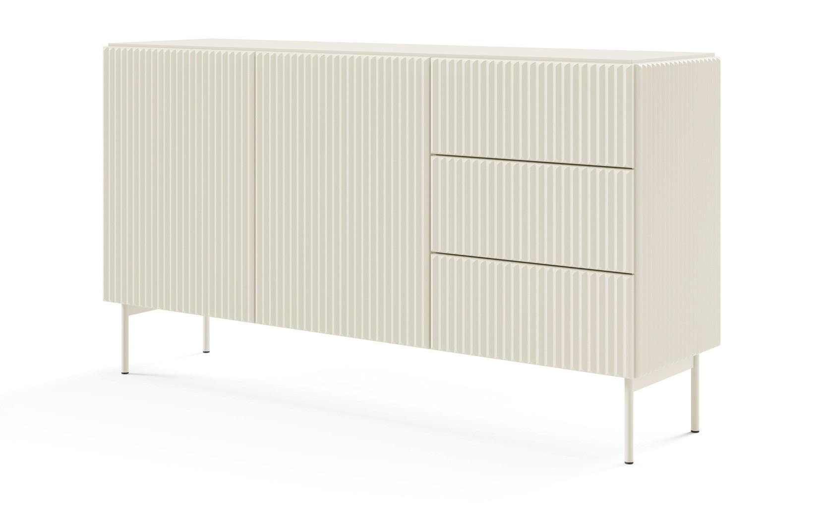 KOMMODE 147 cm mit 3 Schubladen Galiano, 2 Türen, Kaschmir - Kaschmir/Beige, Holz/Metall (147/81/40cm) - Emporius