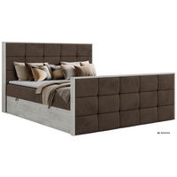 BOXBETT ALNOR DUO 180/200 - Braun Velvet - Topper T25 - H3 - Schwarz/Braun, Kunststoff/Textil (180/200cm) - MKS