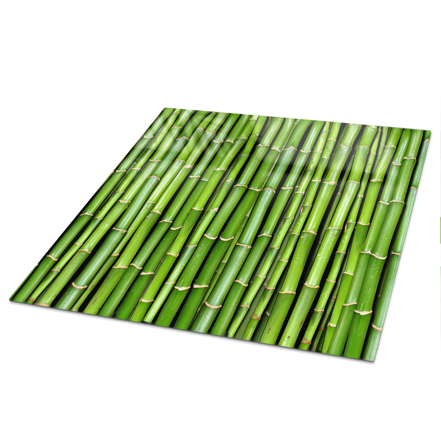 TISCHPLATTE 50x50 cm – Grüner Bambus - Beige, Glas (50/50/0.4cm) - Wallfluent