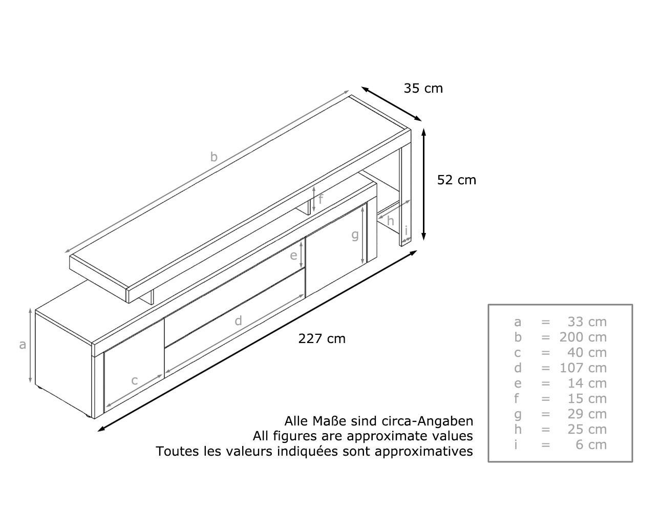 Thumbnail - Vladon Lowboard, Eiche San Remo, Holzwerkstoff, 227x52x35 cm, Wohnzimmer, Wohnwände, Lowboards, Lowboards stehend